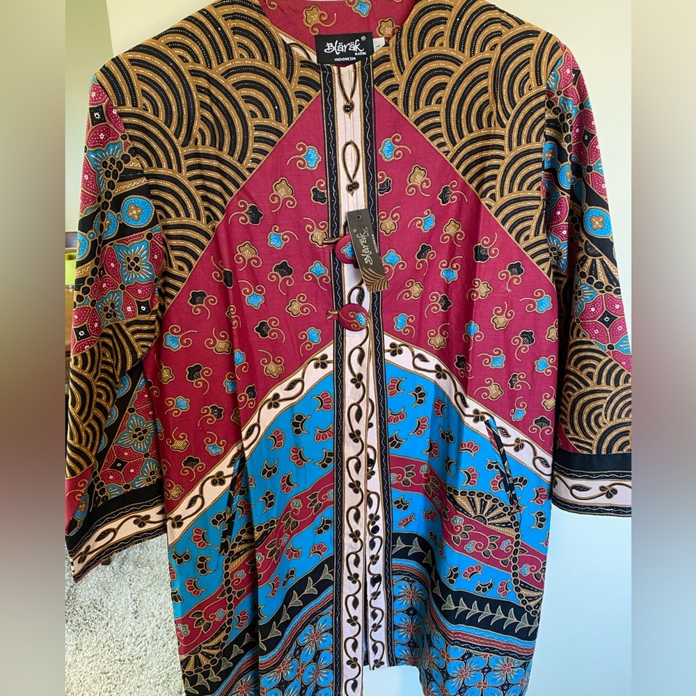 Unisex Blarak Batik Colourful Patchwork Tunic with Bold Patterns large